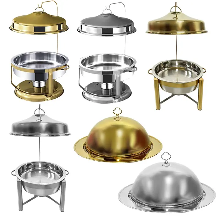 YITIAN Restaurant Sets Hotel Luxury Gold Food Buffet Display Buffet Food Warmer Kitchenware Stainless Steel Hanging Chafing Dish
