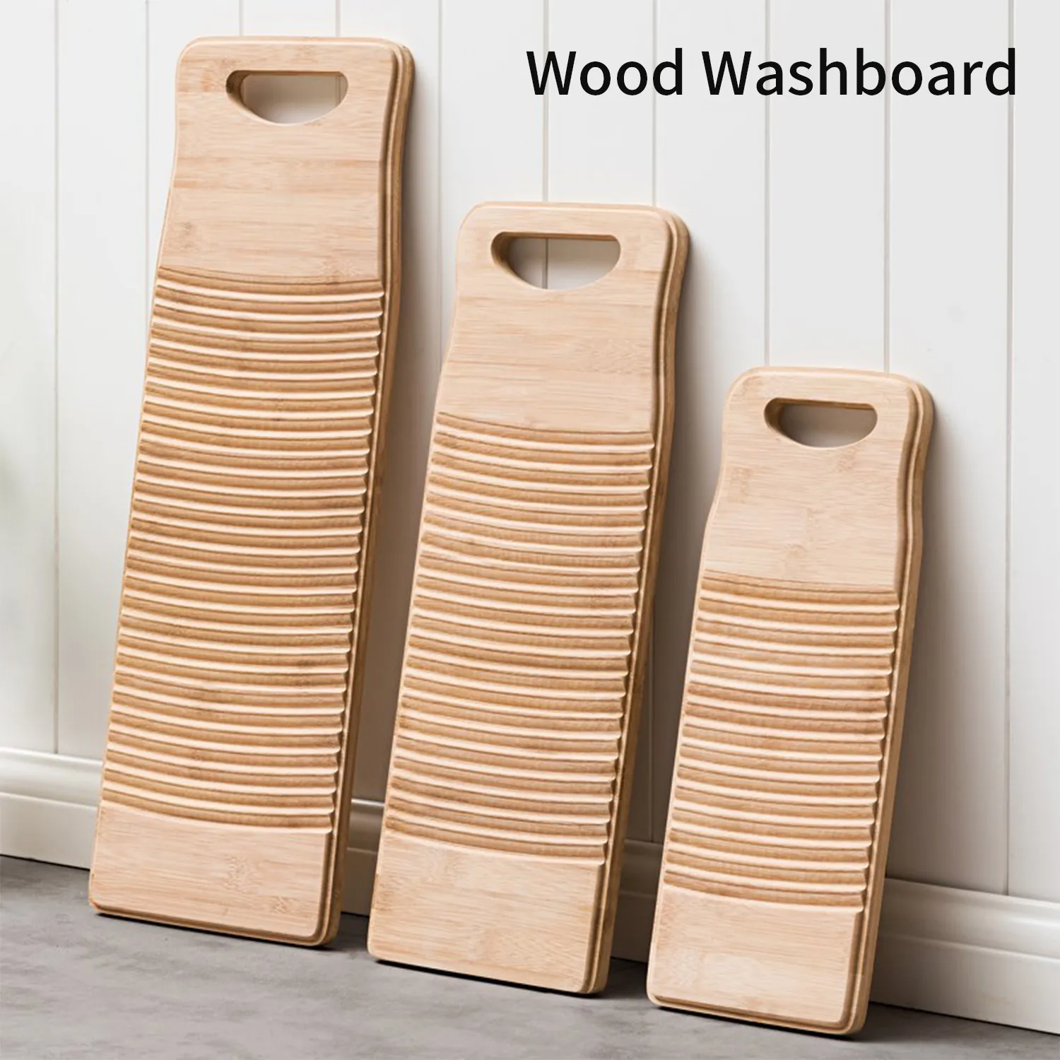 Rectangle Wood Washboard for Laundry Thicken Washing Board Portable Clothes Cleaning Tools Antislip