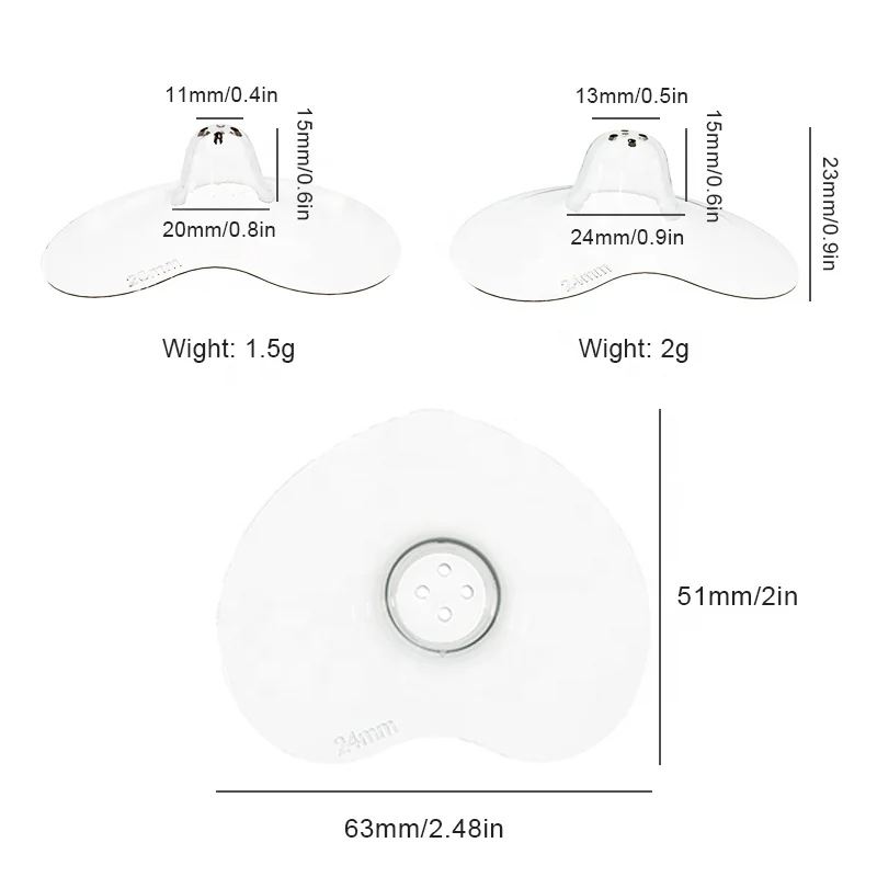 Wholesale Breastfeeding Reusable Silicone Nursing Protector Shields Silicone Nipple Protector with Case Custom Logo Packaging