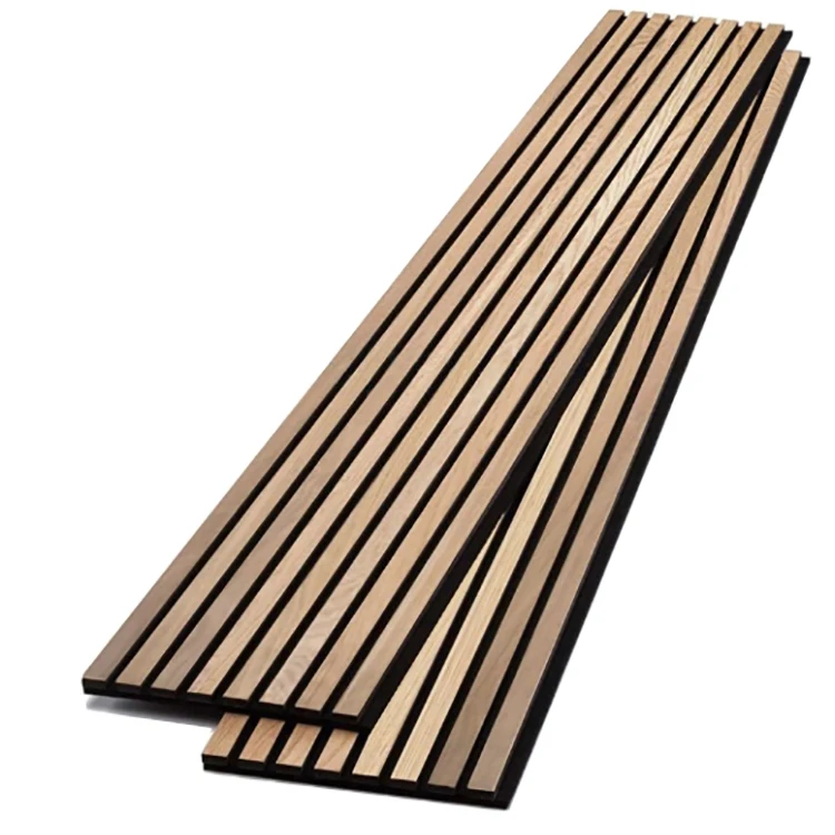 Cheap soundproof wall panels MDF akupanel wood slatted acoustic felt boards for interior decoration Wall And Ceiling