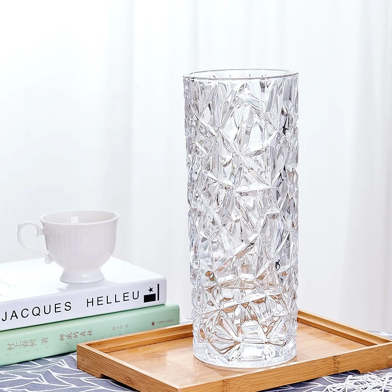 Gold-plated Crystal Glass Vase Color Hydroponic Vase Living Room Decoration Decoration Large Floor Countertop Vase
