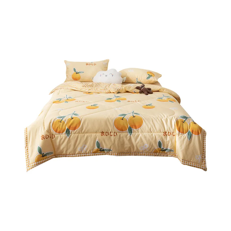 Wholesale Custom Luxury Printed Microfiber Cotton Cooling Fiber Quilt Quilts Bedspread Sets For Summer Home