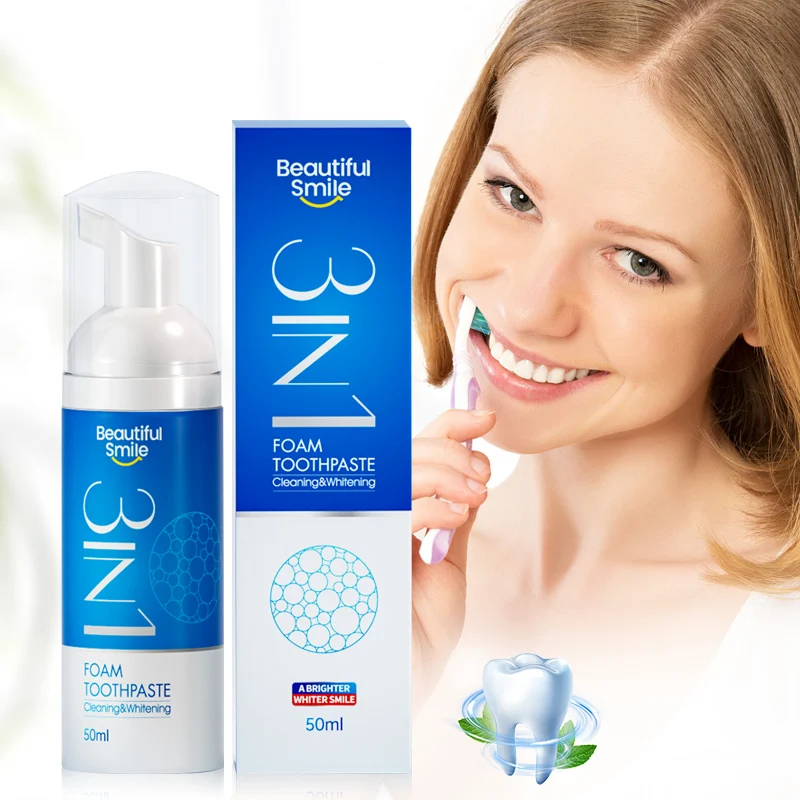 Natural white home teeth whitening foam & teeth cleaning foam toothpaste