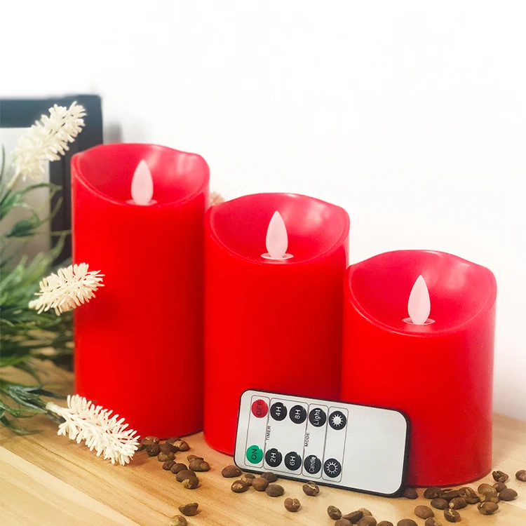 Remote Control D7.5*10/12.5/15Cm Led Flameless Home Decoration Pillar Led Wax Candle