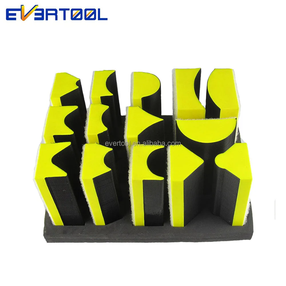 EVERTOOL 20pcs/set Abrasive Tool Sanding Pad Environment-friendly PU Hand Sanding Block Kit Backing Pad