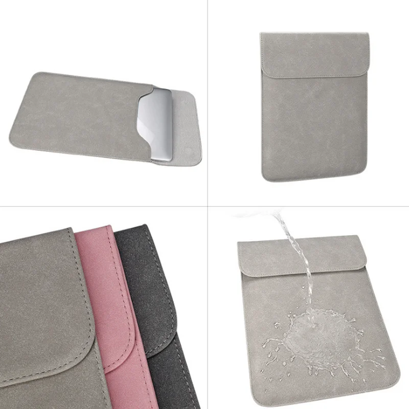 2025 Fashion Slim Computer Cover Bag Waterproof Pu Leather Laptop Bag for Men Women