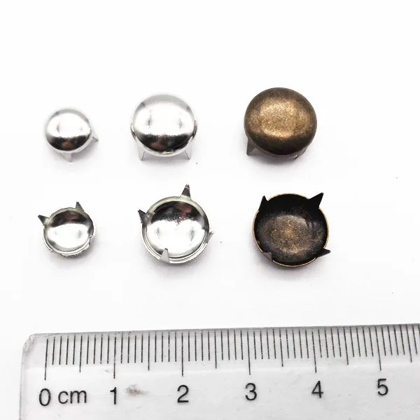 Durable Material Low Price four  Prong Button Metal Decoration Studs  Round Head Rivet for bags shoes garment