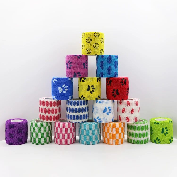 2023 Medical Materials Wound Dressing Product Nonwoven Cohesive Body Wrap Bandages  Custom Pet Bandage