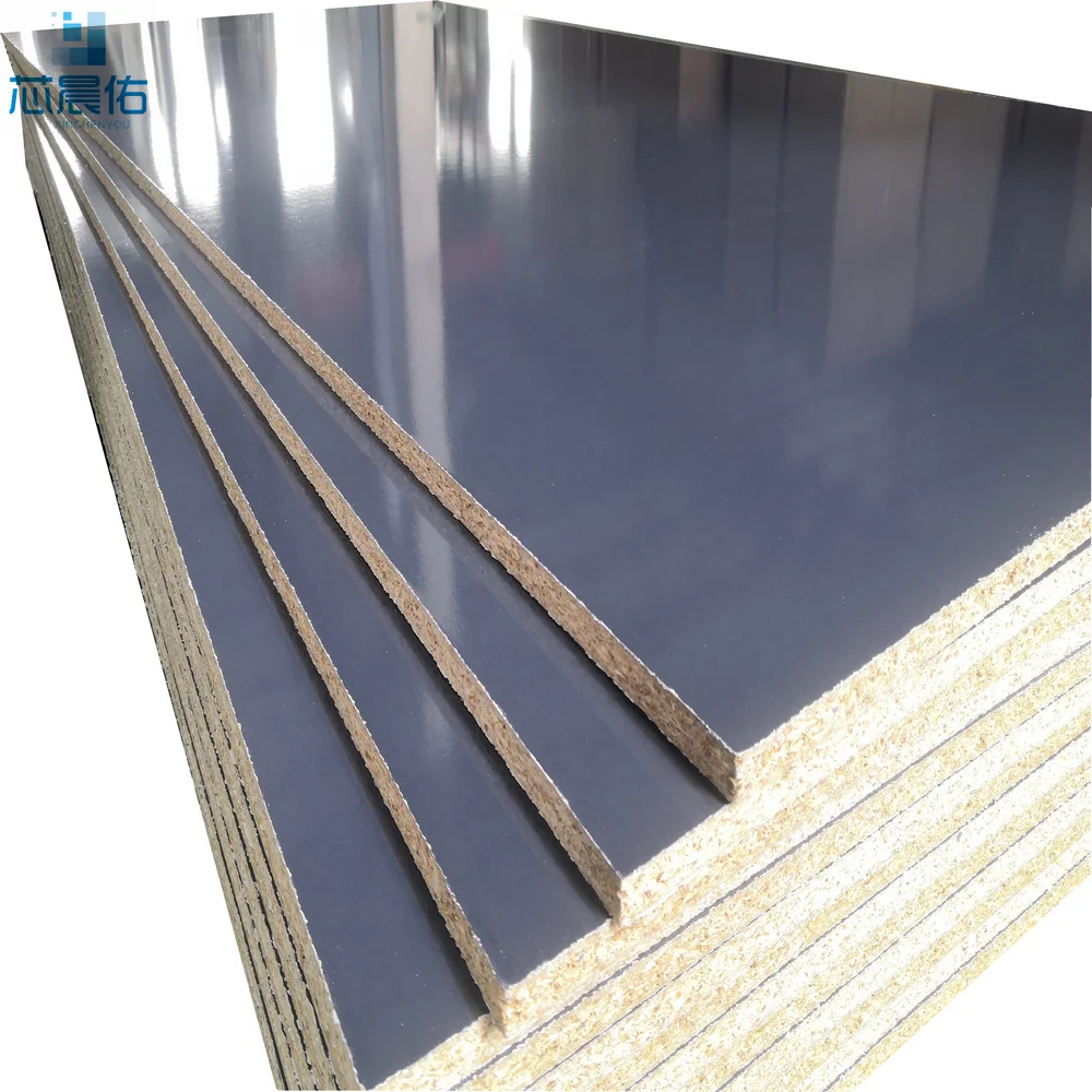 dark grey high glossy  furniture panel 12/15/ 18mm  melamine laminated chipboard particle board MFC