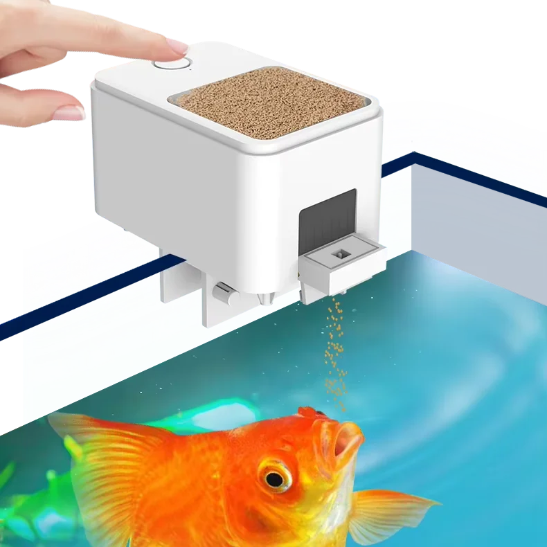 Hot Sale Smart Fish Feeder with the Opening and Closing of the Bin and Sealed Fish Food Bin Transparent Sealed