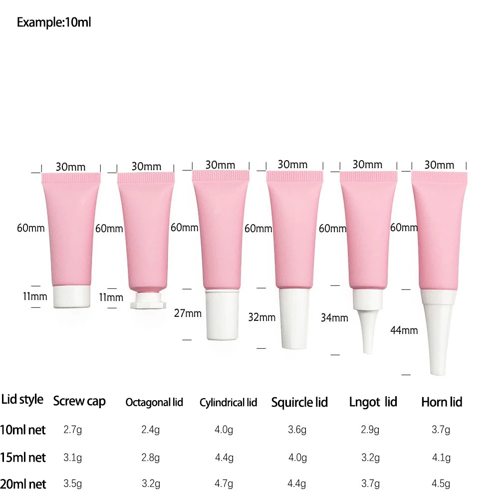 wholesale customize 10ml 15ml 20ml  Pink  Soft tube  squeeze Plastic Tube for body care skin care cosmetic