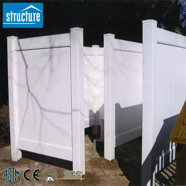 White Plastic Fence Panels for Outdoor Security Garden House Backyard Perimeter Farm Fence 3D Model Fence Post Caps Included