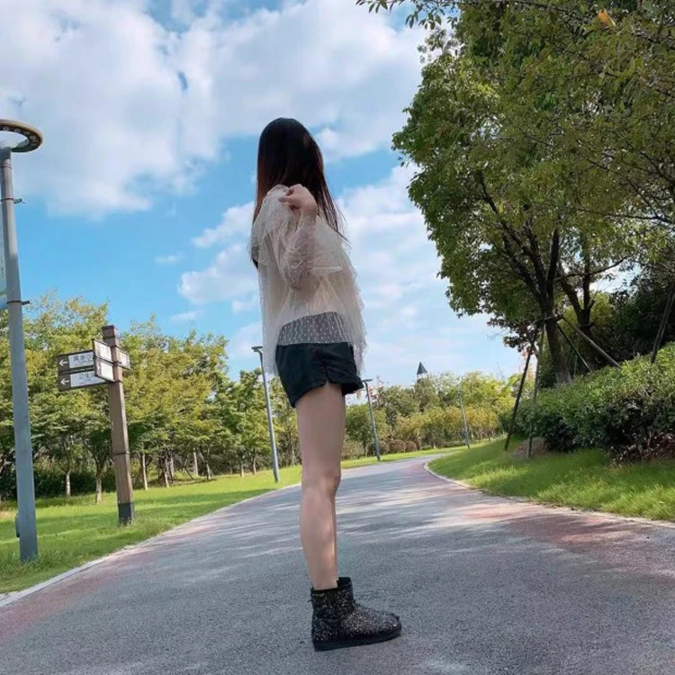 Оптовая продажа; Мягкие теплые сапоги из искусственного меха для девочек; Зимние женские сапоги с блестящими блестками