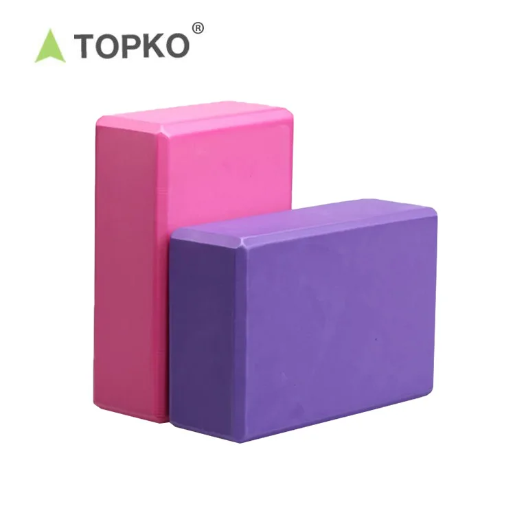 TOPKO custom logo from 50 pcs lightweight odorless yoga blocks moisture-proof high density EVA foam yoga block