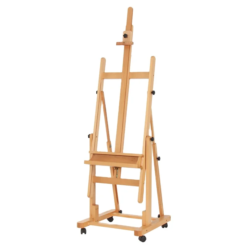 Shuangfeng High Quality Studio Professional Heavy Duty Wooden Stand Easel With Casters Drawer W11
