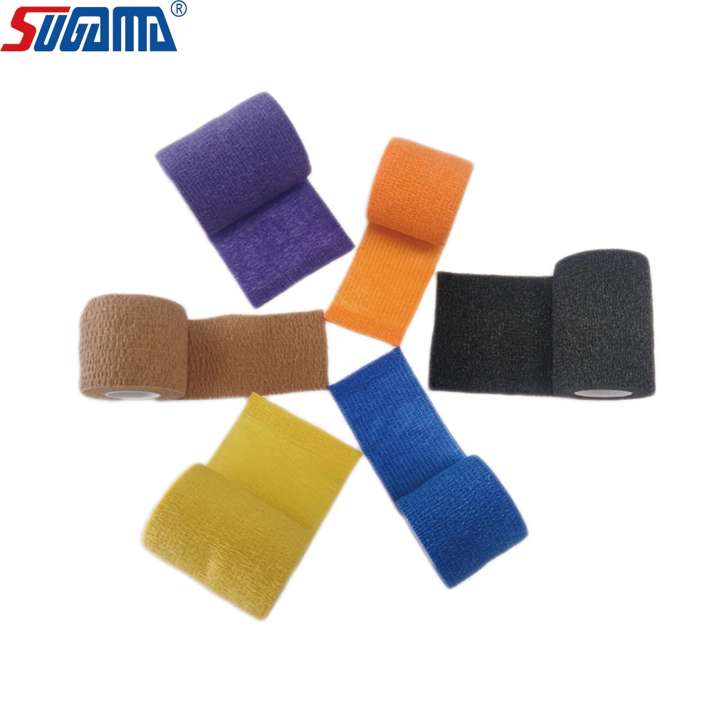 Multi Colors football soccer Self-Adhesive Non Woven Cohesive Bandage Sport Wrap tape adhesive Elastic Bandage for Skin care