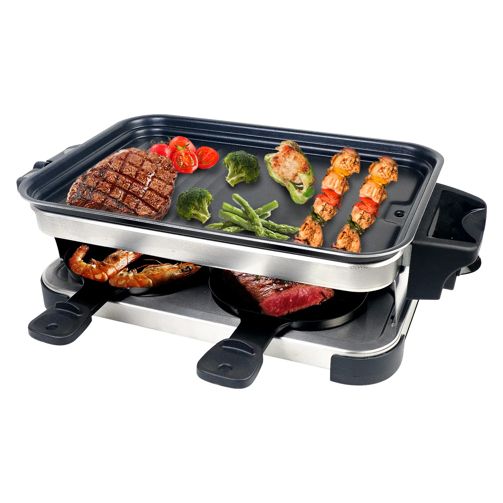 1300 Вт OEM/ODM высокая мощность бездымный внутренний Электрический гриль raclette с многофункциональным