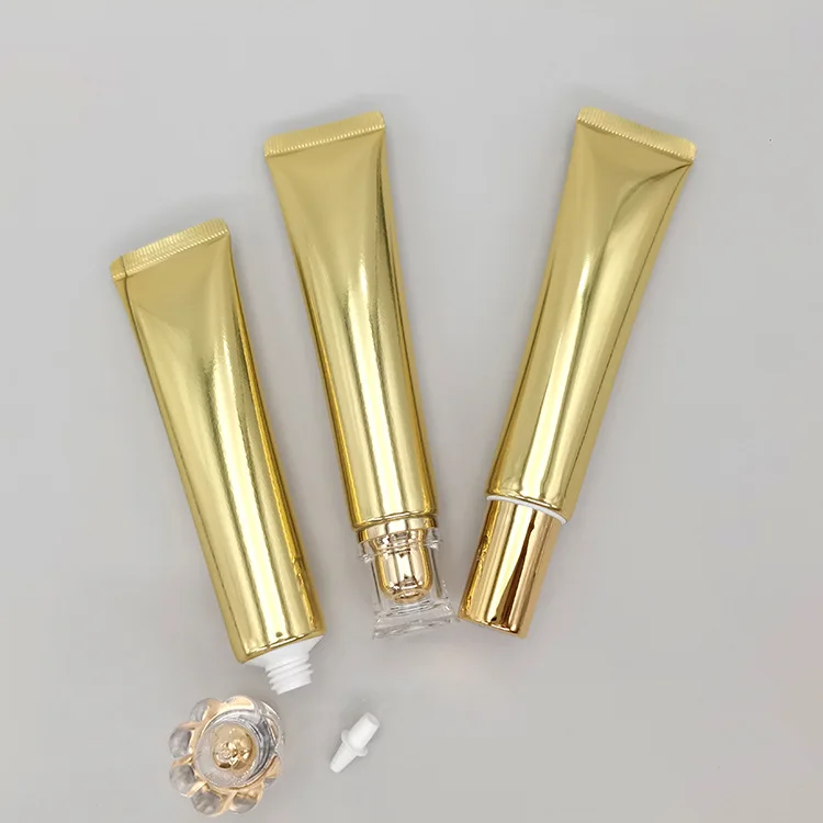 30ml Luxury Gold Aluminum Plastic Tubes With Acrylic Screw Cap For Skin Care Face Eye Cream Shampoo Cleanser Mask Cosmetics