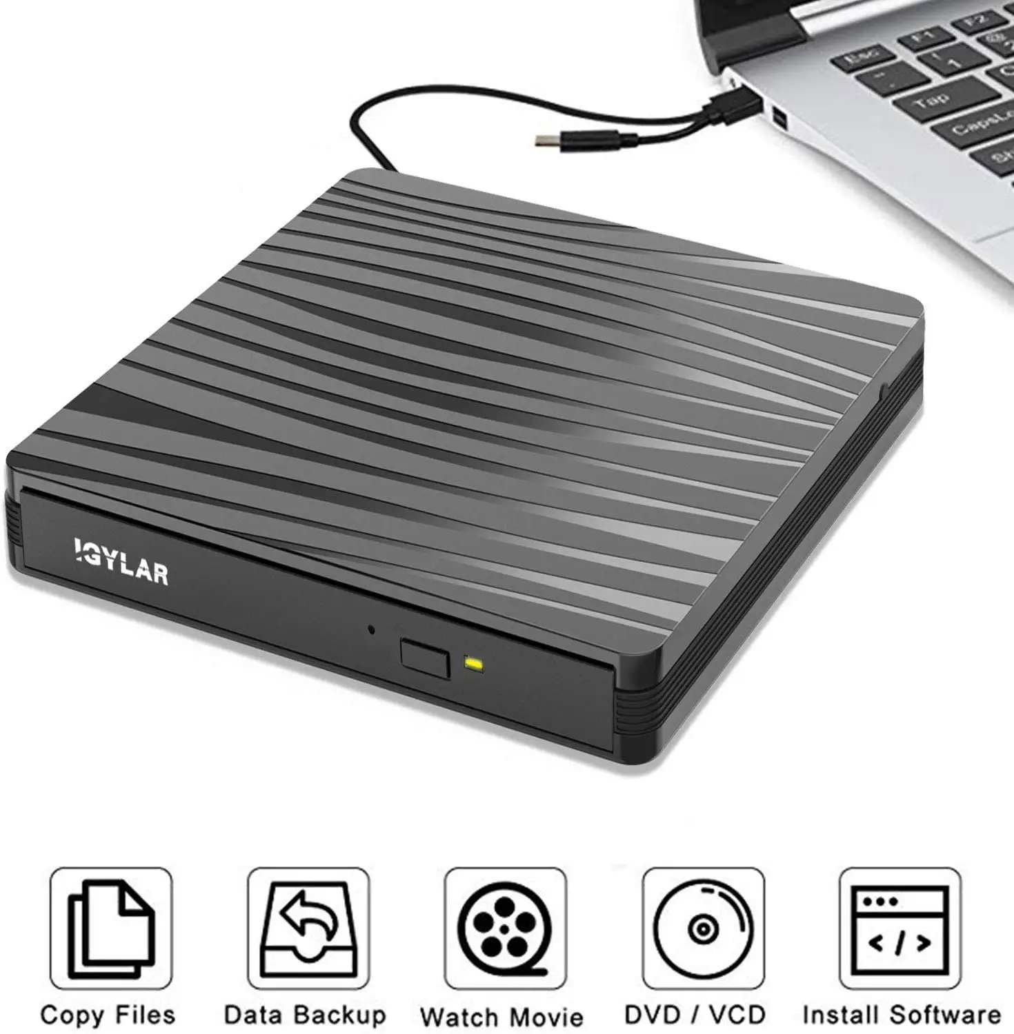 Raycue OEM/ODM External DVD Drive Rewriter USB 3.0 Portable CD Drive