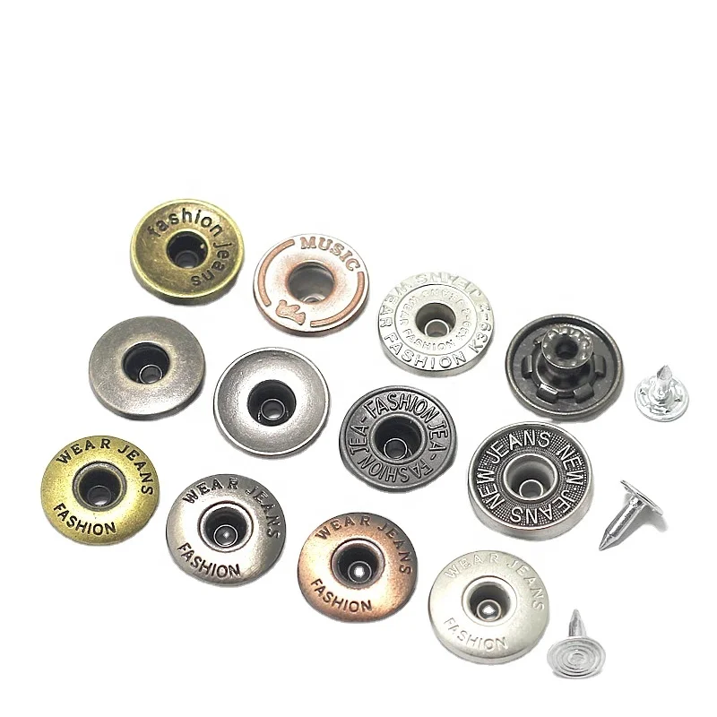 Custom special shape skull screw jeans button jean for denim jacket botton