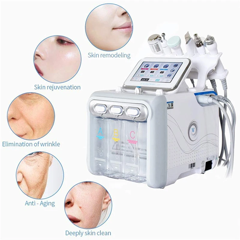 Portable 6 in 1 Hydro Dermabrasion Aqua Peel Water jet cleaner Facials skin rejuvenation beauty machine jet peel machine price