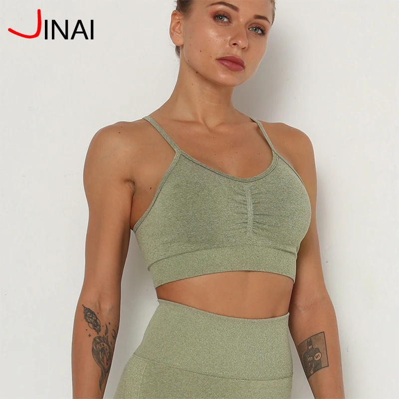 
2021 Hot Sale Acid Washed Racer Back Women Gym Yoga Running Top Seamless Sports Bra Sports Shockproof Yoga Bra 