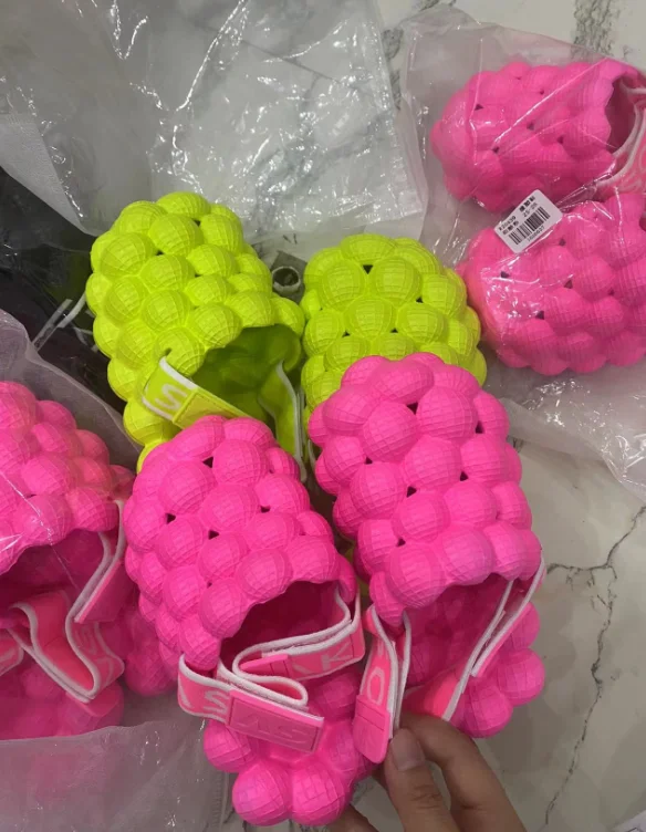 Eva Massage Beach Ball Slides Children Kid Bubble Slides Sandals With Charms Strap