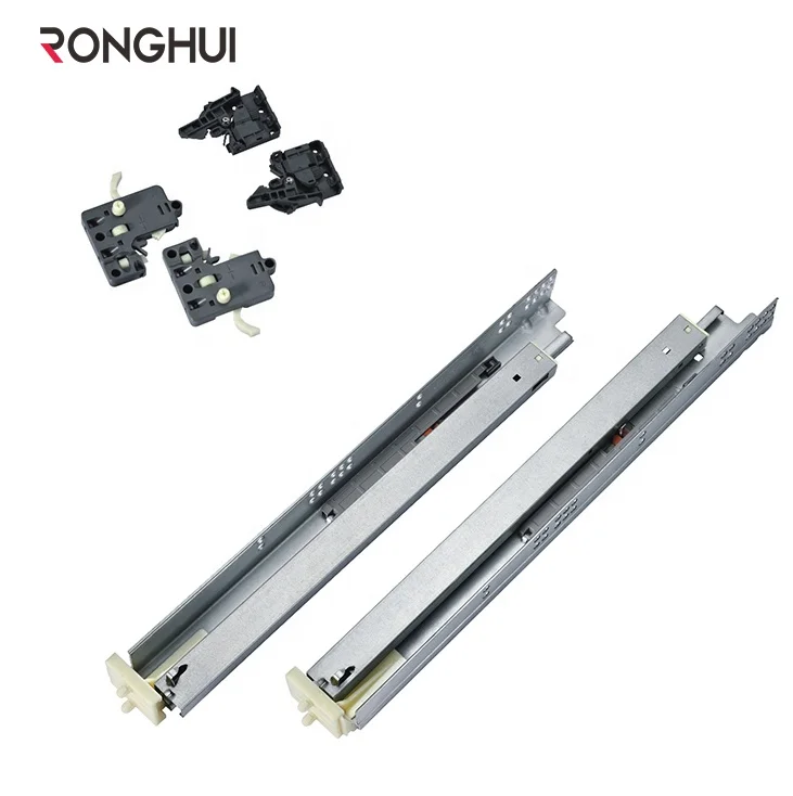 3 Fold Undermount Hidden Full Extension Soft Close Telescopic Damping Drawer Slide Rails