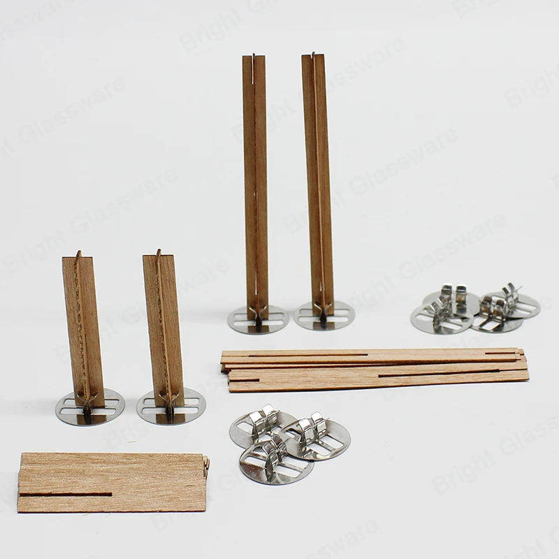 High Quality Factory Custom Various Styles Wood Wick Cross With Iron Stand Wooden Candle Wicks For Soy Wax Candle Making