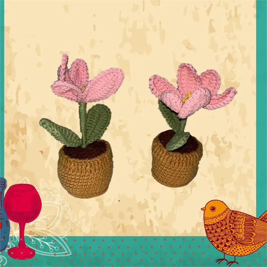 Simulated Wool Hand-knitted  Tulip  Flower Plush Toys Bouquet Home Decor Accessories Ornament Artificial Flowers