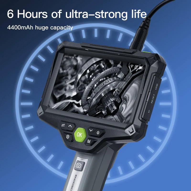 Professional Automotive Inspection Camera 5 Inch IPS Screen Video Borescope Camera Industrial Endoscope