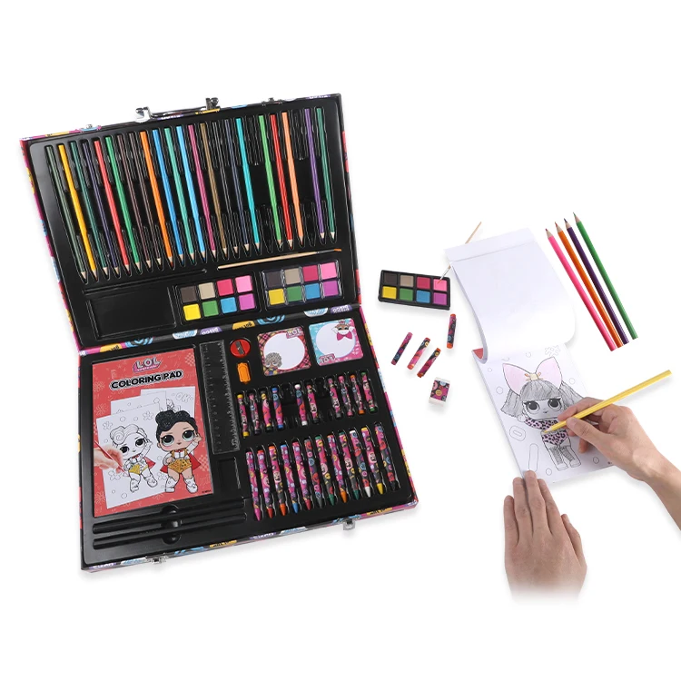 Lol Surprise Custom Deluxe Rainbow Wooden Set De Arte Full Colors  Professional Art Drawing Set