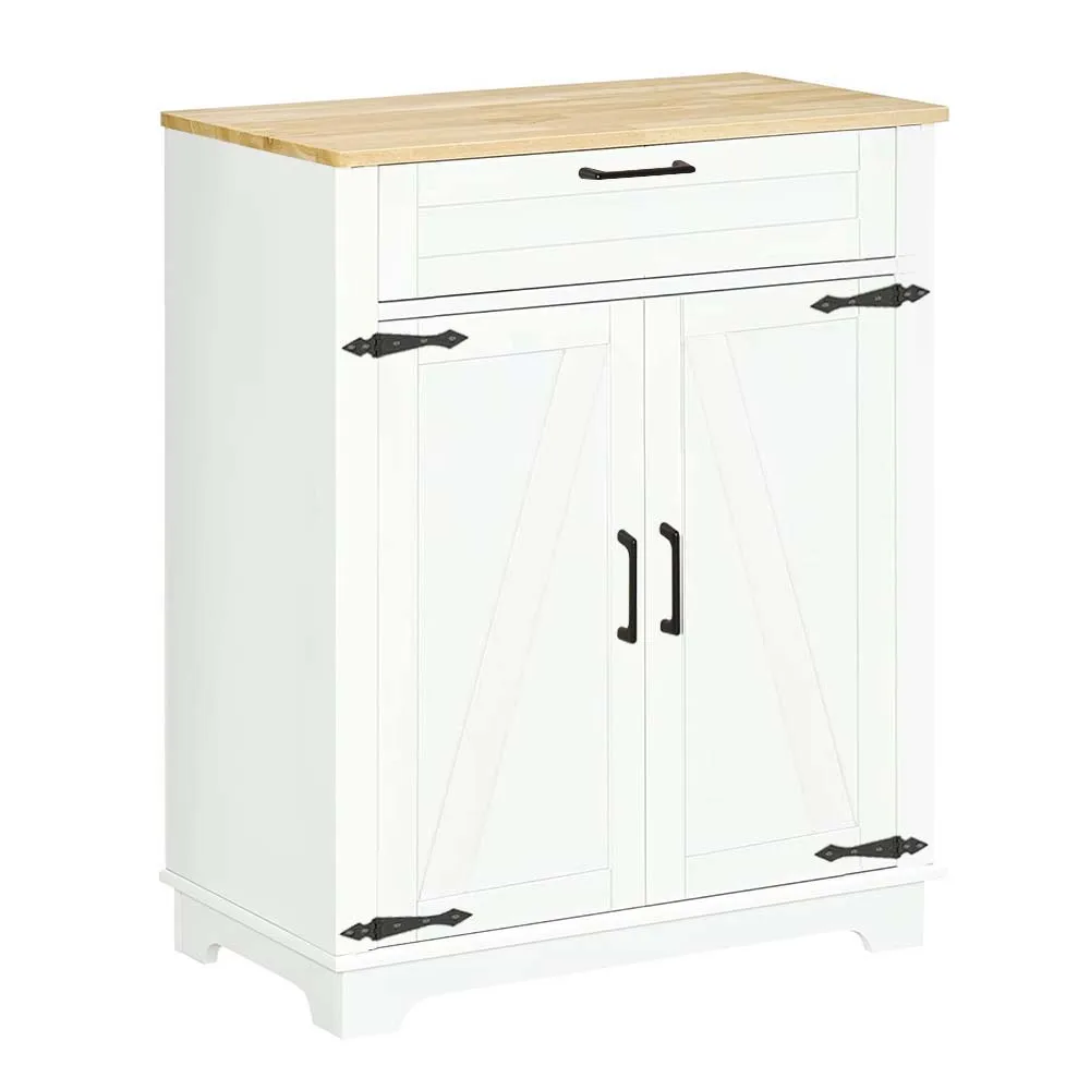 Factory Direct Simple Design Wood Console White Table Cabinet Sideboard with 2 Doors 1 Drawer for Dining Room Kitchen