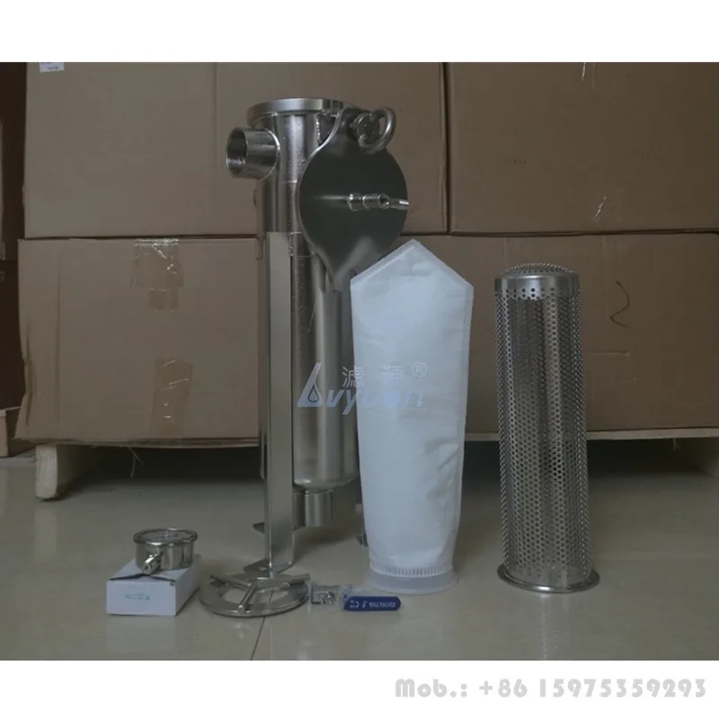 SS 304 316L сталь oring 1 микрон Одиночный пакет фильтр для воды тип Корпус из нержавеющей стали с верхней в нижней части фланец дюйм