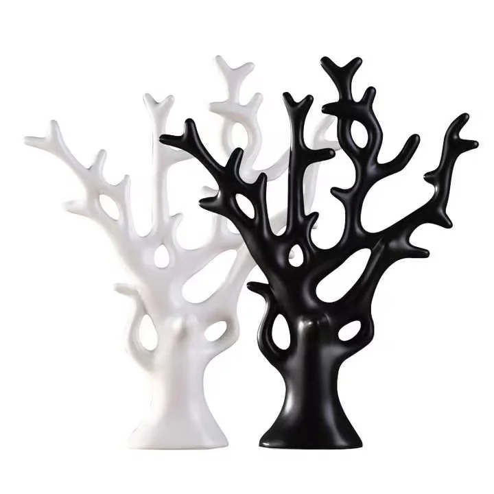 White and Black Ceramic Prosperity Tree Craft Home Ceramic Decoration modern home decor new design home decor