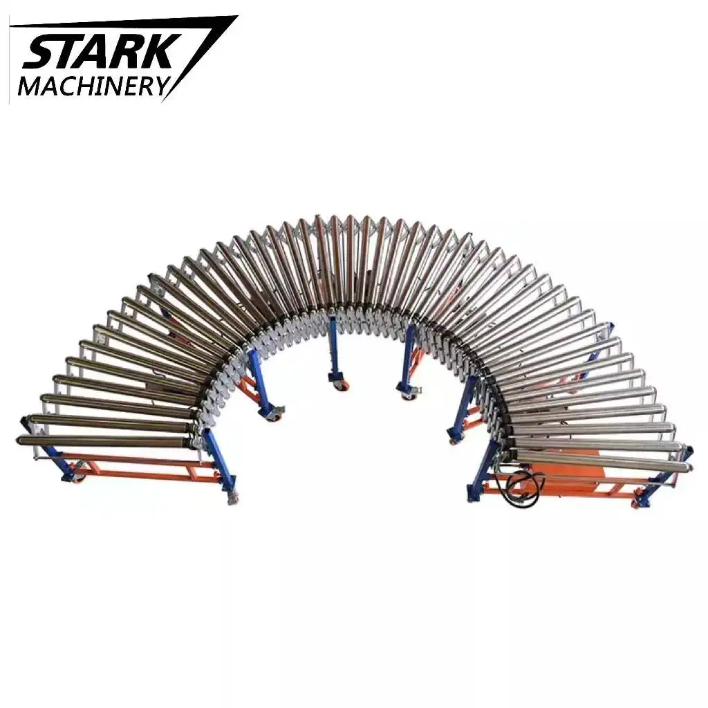 Container Truck Loading Unloading Two Directions Roller Conveyor Motorized Roller Conveyor Movable  Roller Conveyor