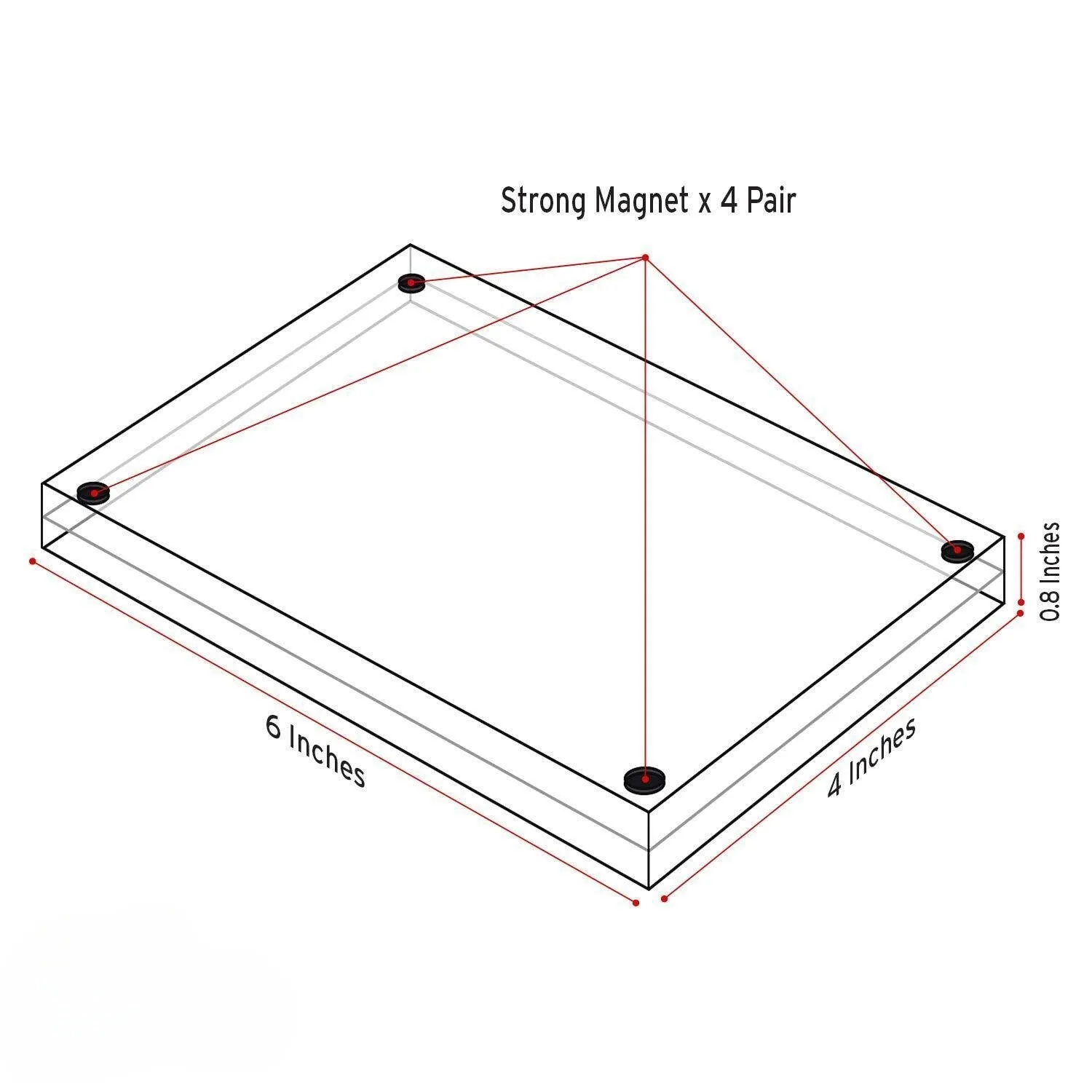 4X6 Inch Acrylic Picture Holder Double Sided Self Baby Pictures Standing Frame Prevents Fading Lucite Photo Frame With Magnets
