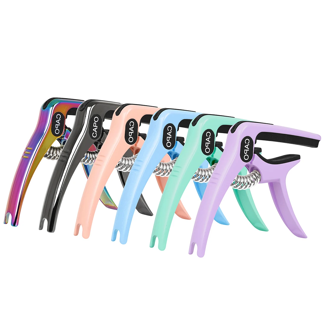China wholesale acoustic classique popular metal steel pink blue purple green black colorful optional guitar ukulele capo