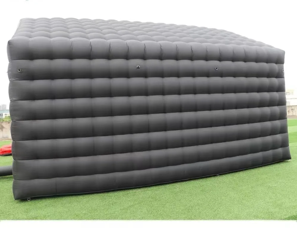 High quality factory direct portable  sales LED light nightclub party cube black inflatable disco tent