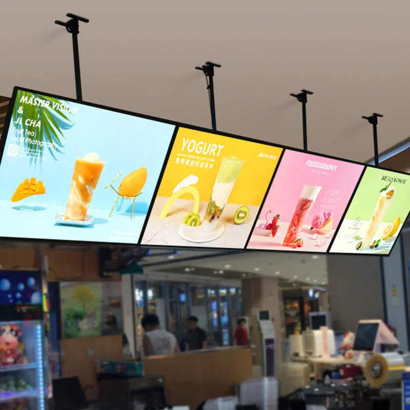 Kingwestar Indoor Promotional Advertising Picture Aluminum Frame Tempered Glass Led Light Box