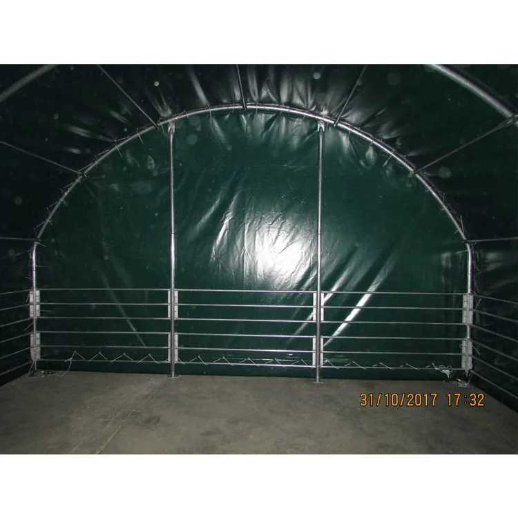 6x6m New products factory price outdoor prefab steel frame PVC structure livestock animal shelter shed tent for sale