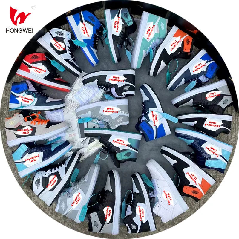 HN-AJ035 stock shoes High quality AJ 1 High-top sneakers Retro stock lot surplus shoes for man and women casual sport shoes