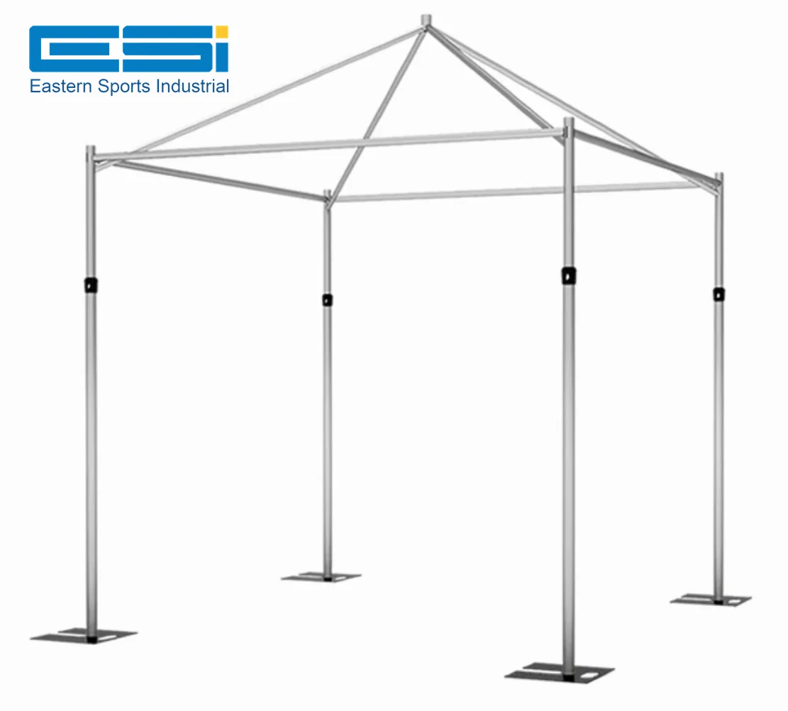 ESI wholesale adjustable pyramid structure wedding and event decorative aluminum  curved pipe and drape