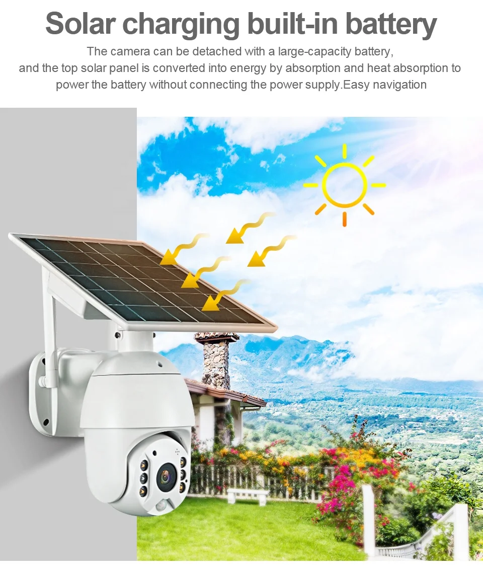 Free Logo Printing OEM ODM Home Security Cctv Camera Solar Powered Security Camera 4G