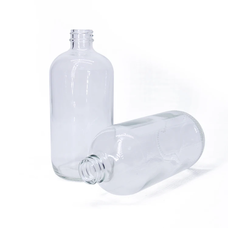 16oz Glass Clear  Essential Oil Bottle  And 30 ml 50ml 100ml 500ml Glass Massage Pipette Refillable Dropper Bottle