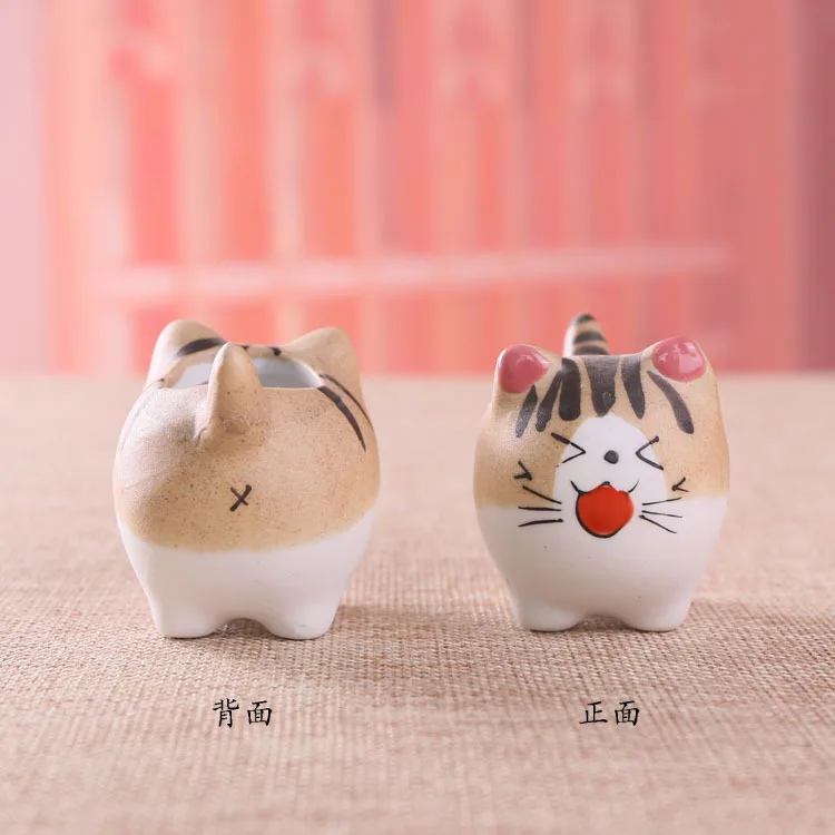 cute indoor cartoon cat animal shape flower plant pot succulent planters containers for cactus