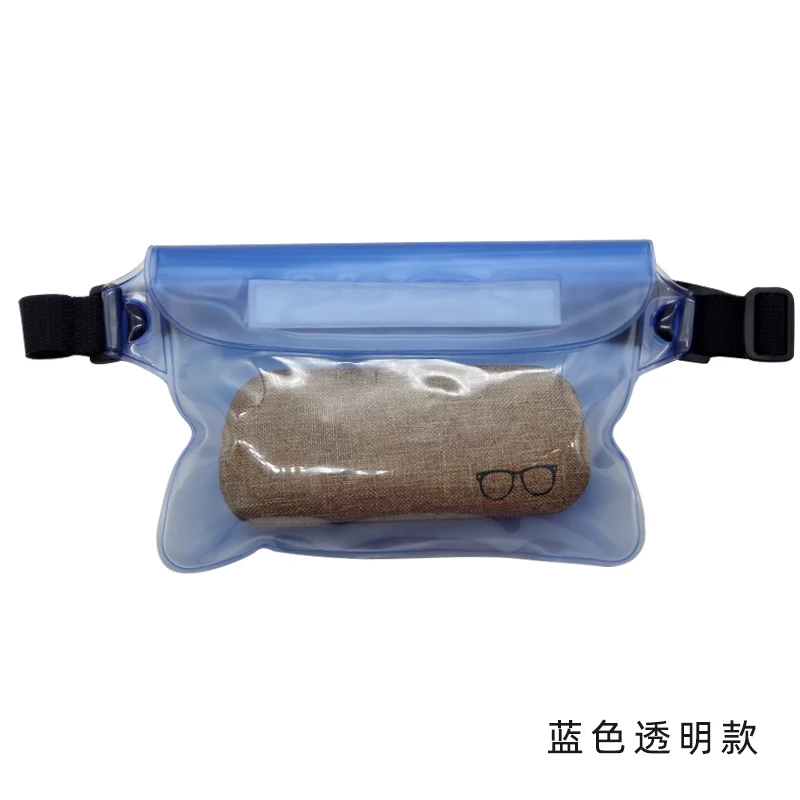 Waterproof Pouch Bag With Adjustable Waist Strap Transparent Screen Touchable Cell Phone Bags For Travel Beach Swimming Boating