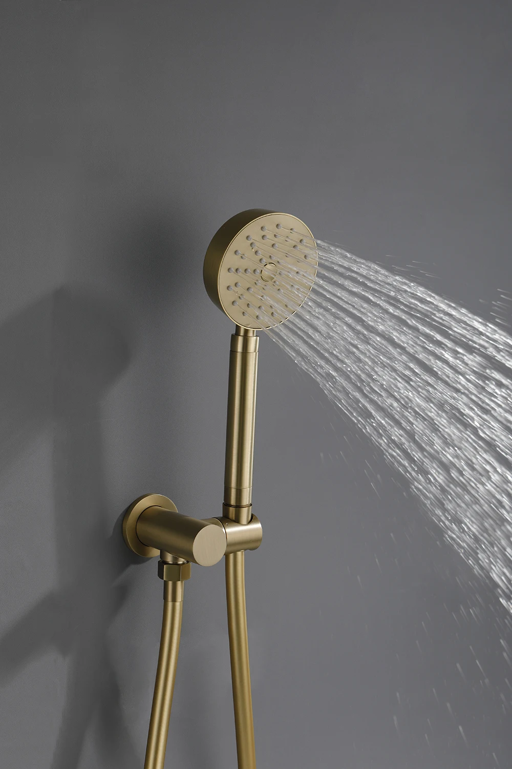 23.6 inch round canopy ceiling concealed shower set, suspended ceiling recessed Russ Gold, LED light, thermostatic top  bathroom