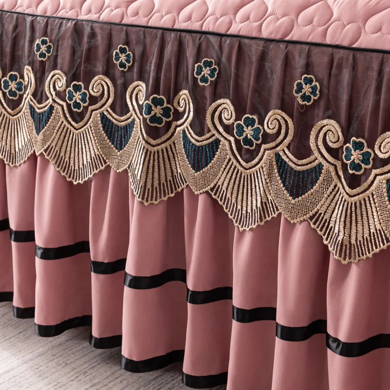 King Queen Dorm Single Size Bed Sheets Skirt with Elastic Belt Bed Skirt Set Home Hotel Bed Skirt Covers