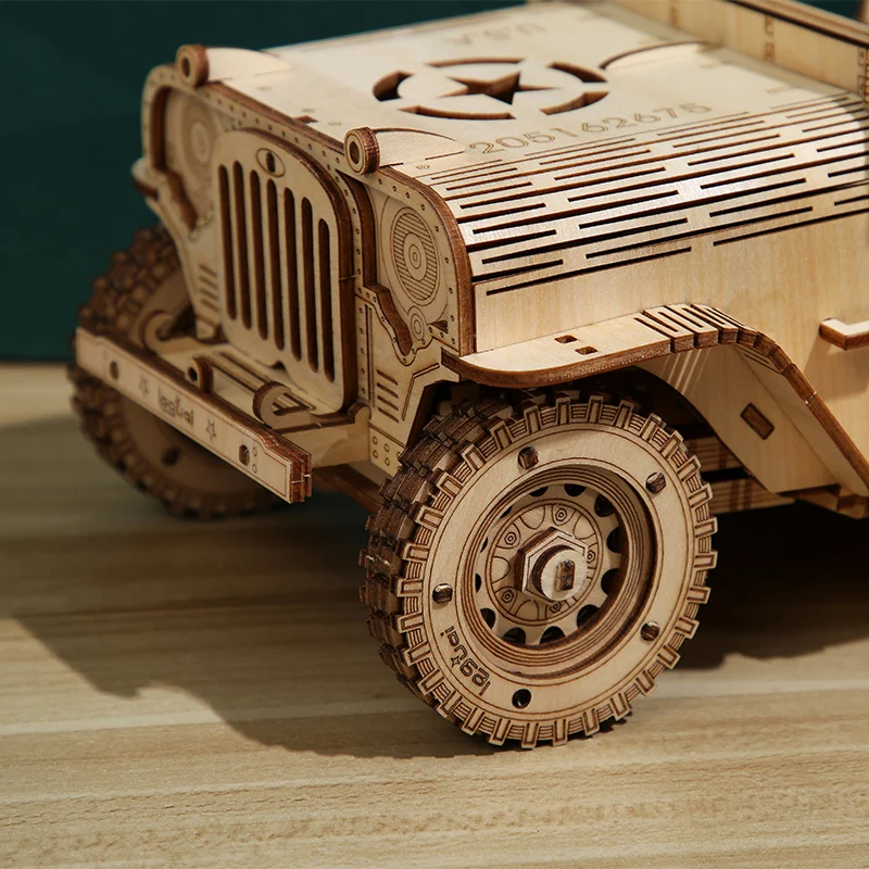 Educational toys custom easy puzzle off road car 3d Wood Car Puzzle